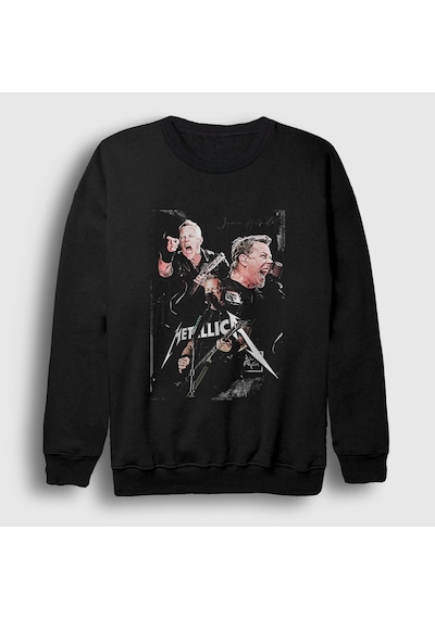 Presmono Unisex James Hetfield Metallica Sweatshirt Siyah