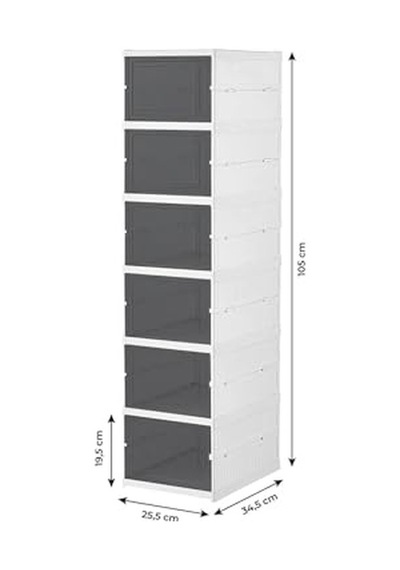 Coverest 6 Katlı Katlanabilir Organizer, Çok Amaçlı Ayakkabılık, Taşınabilir Portatif, 25.5 X 34.5 X 105 Cm Beyaz Açık Ceviz Coverest 6 Katlı Katlanabilir Organizer, Çok Amaçlı Ayakkabılık, Taşınabilir Portatif, 25.5 X 34.5 X 105 Cm Beyaz Açık Ceviz