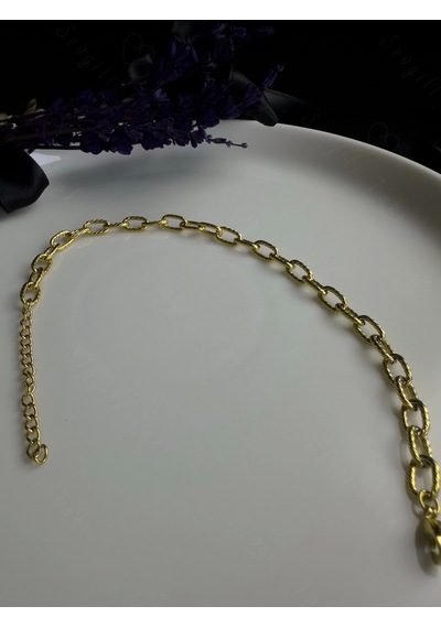 Paperclip Zincirli Gold Çelik Kedi Tasması/aksesuarı Meow Serisi