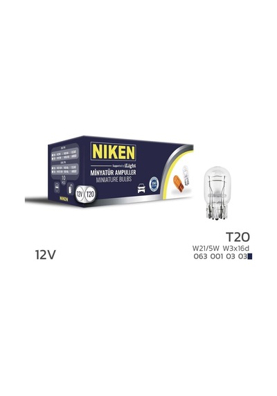 Niken 12v T20 Ampul W21/5w W3x16d 10 Lu