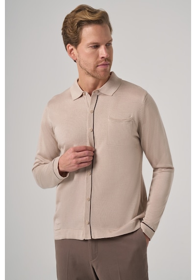 Morven Erkek Bej Trend Polo Yaka Gömlek Triko 26kc017005653 Bej Bej