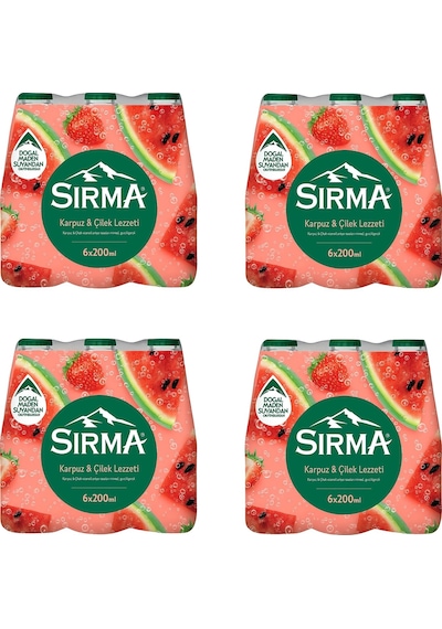 Sırma Karpuz & Çilek Aromalı Doğal Maden Suyu 200 Ml X 24 Adet