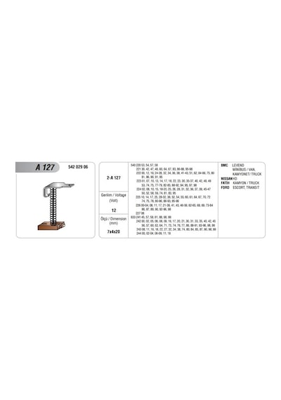 Mega Alternatör Kömürü Lucas Tipi A-127 N11.13887