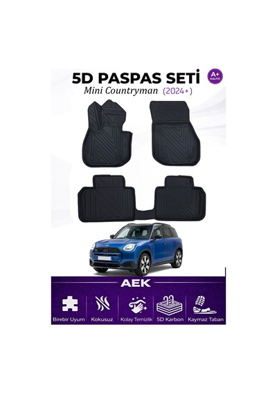 Mini Countryman U25 Ev 2024+ Araca Özel Havuzlu "karbon" Paspas T