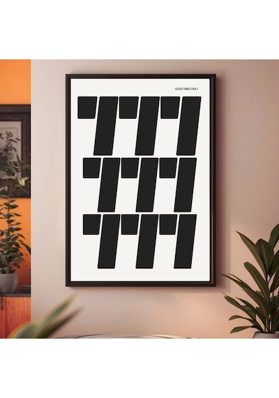 Besay 777 Şans Numeroloji Temalı Duvar Posteri-manifest Spiritüel Dekoratif A2 Çerçevesiz