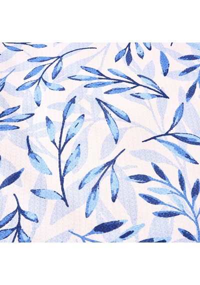Soft Palmatum Çift Kişilik Pike - Beyaz / Mavi - 200x220 Cm Renkli