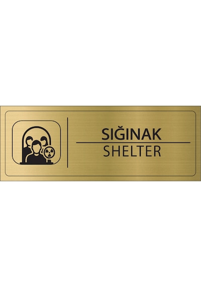 Mayeka Sığınak İsimlik Altın Metal Kapı İsimliği Levhası Yönlendirme Tabelası