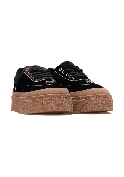 Guja Kadın Deri Sneaker Ayakkabı 25k 25k330 Z Siyah Süet Siyah Süet