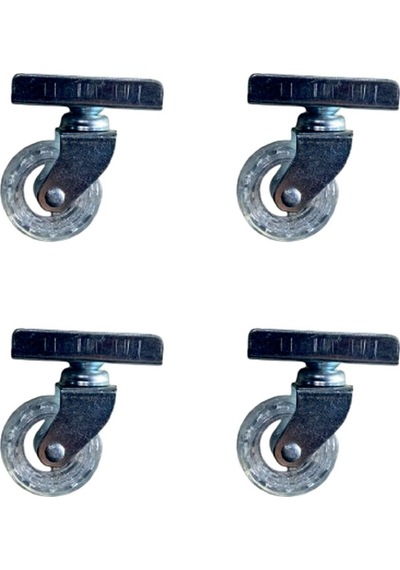 Furç Uzun-sunta Bilyalı Teker - 20x50 - Şeffaf - 18mm Hks189 - 4 Adet Çok Renkli