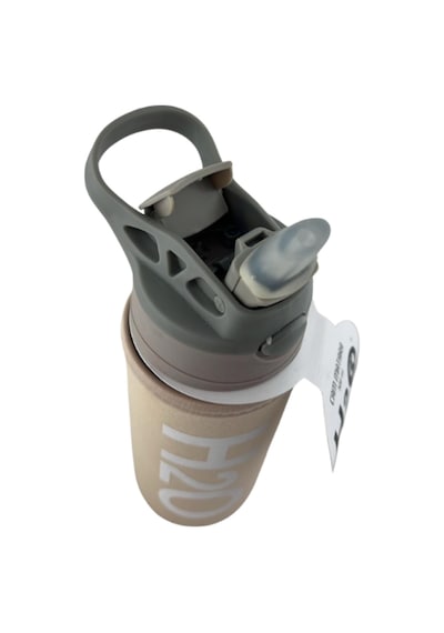 H2o Kılıflı Pipetli Cam Matara 500 Ml Bej