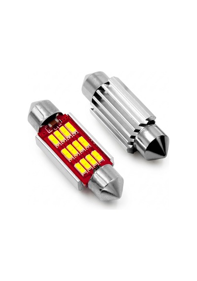 12 Ledli 39mm Sofit Led Ampül Beyaz Işık 12v C5w