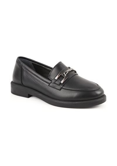Libero Kadın Günlük Ayakkabı Hakiki Deri Siyah Metal Tokalı Klasik Düz Taban Loafer L04.702 Libero Kadın Günlük Ayakkabı Hakiki Deri Siyah Metal Tokalı Klasik Düz Taban Loafer L04.702