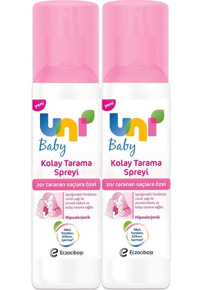 Uni Baby Kolay Saç Tarama Spreyi 200ml Yeni Zor Taranan Saçlara