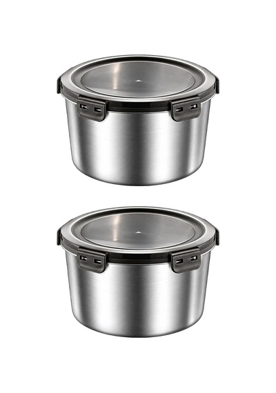 4 Adet 304 Çelik 600 Ml Yuvarlak Yemek Meyve Et Buzdolabı Beslenme Saklama Kabı Mt324-4 çok renkli