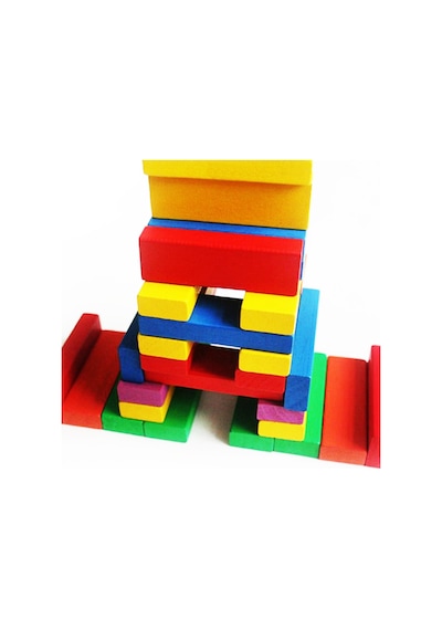 Jenga Renkli Ahşap Denge Taktik Beceri Oyunu Janga Puzzle 55