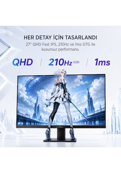 James Donkey Ravel Q70 27'' 210hz 1ms Gtg Fast Ips Qhd 2k Pivot Gaming Monitör Ölü Pikselde Anında Değişim