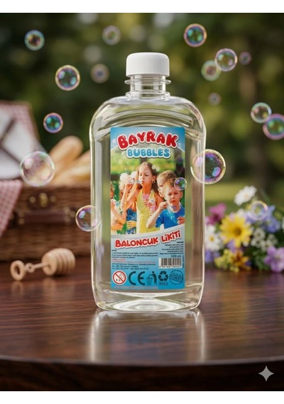 Bayrak Bubbles Baloncuk Likiti 500 Ml Büyük Boy Özel Formüllü, Leke Yapmayan Dev Baloncuk Suyu