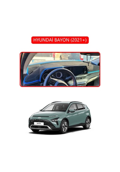 Hyundai Bayon 2021+torpido Koruma Halısı Kırmızı Kenar