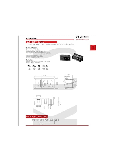 Ac Power Socket + Rocker Switch (15 Adet)