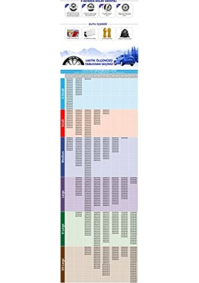 Ayrex Matte Lastik Kar Çorabı Kar Zinciri Muadili Yüksek Kalite Tekstil Kar Zinciri Extra Pro Series X-large Diğer