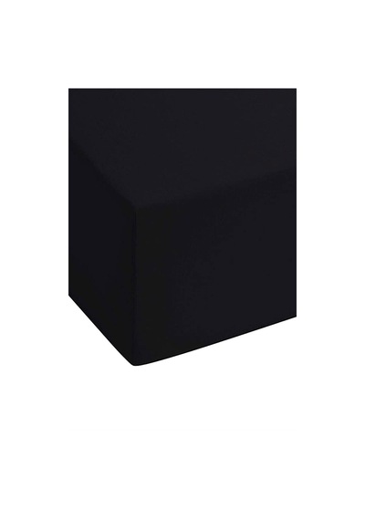 2 Adet Düz Pamuklu Tek Kişilik 140 X 200 Cm Lastikli Penye Çarşaf Siyah
