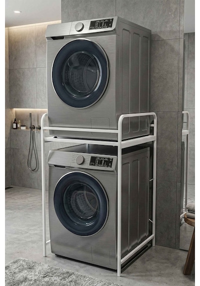 Çamaşır Makinesi Rafı Metal Beyaz 66 Cm Çok Renkli