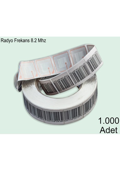 4x4 Cm Barkodlu Alarm Etiketi Rf Radyo Frekans 1000'li Rulo