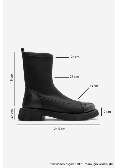 Luvi Shoes Alessıa Siyah Scuba Kadın Bot