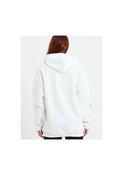 Veraura Lifestyle Baskılı Kapüşonlu Sweatshirt - Beyaz