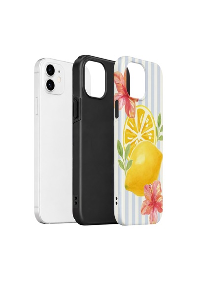 Apple iPhone Uyumlu 11 Vorian Çift Katmanlı Kılıf Lemon Blossom Coast