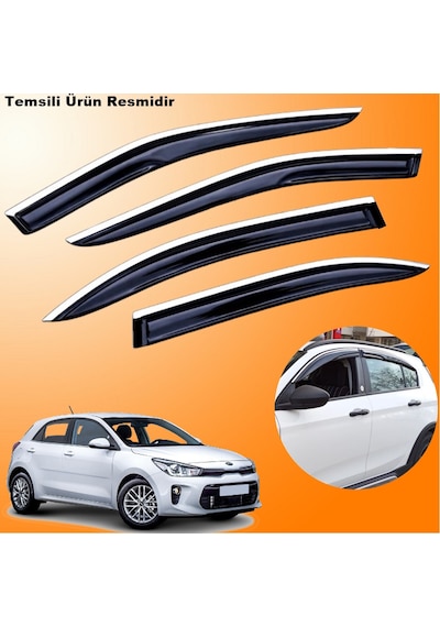 Kia Rio Hb Mügen Cam Rüzgarlığı Abs Krom Nikelajlı Cam Rüzgarlığı 2017-2026 Arası 4 Lü Set