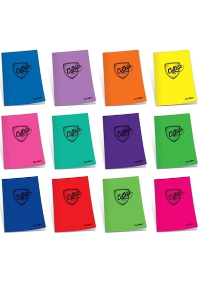 Çınar Plastik Kapak Defter College Dikişli A4 40 Yaprak Kareli Okul Defteri 40/4 12 Adet