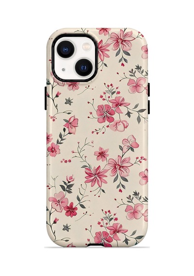 Velvoria Valestra Pembe Kır Çiçeği Apple iPhone Uyumlu 15 Darbe Korumalı Kılıf Valestra Select - Pembe Kır Çiçeği