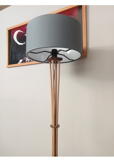 Lambader Ahşap Ayaklı Gri