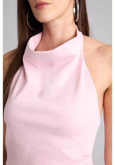 Defacto Slım Fıt Halter Yaka Bluz F8007ax26smpn38 Pembe-pn38
