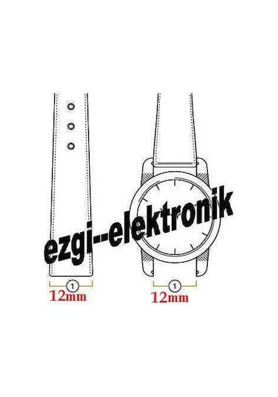 Bizon Deri Saat Kayışı 12Mm Koyu Kahverengi Düz Saat Kordonu Diki