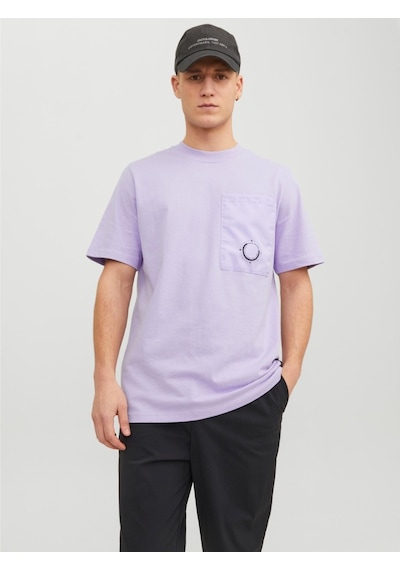 Jack & Jones Jack&jones Water Overlay Erkek Mor Bisiklet Yaka Tişört 12235293-LVN Mor