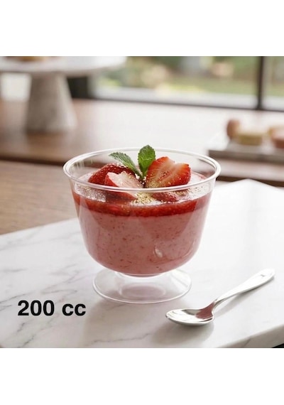 Ayaklı Kase 25 Adet 200 Cc ,sunum Mika Ayaklı Tatlı Kasesi , Plastik Magnolya Kasesi , Puding Kasesi
