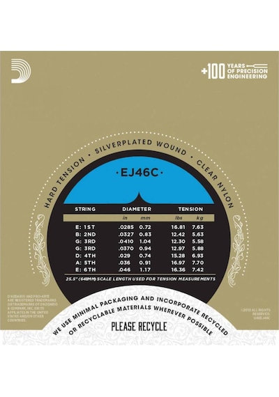 D'addario Ej46C Pro-Arte Composite Hard Tension Klasik Gitar Teli