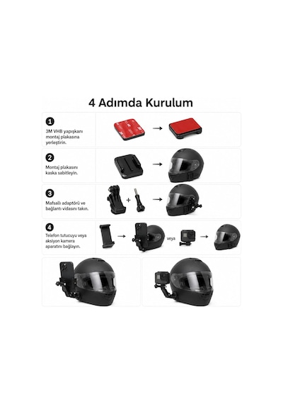 Motosiklet Kaskı Telefon Tutucu Ve Aksiyon Kamera Aparatı, Vidalı Tutucu, 360 Derece Ayarlanabilir Mafsal, 3m Vhb Montajlı Set,ınsta 360 Djı Gopro İle Uyumlu, Ksk1 Motosiklet Kaskı Telefon Tutucu Ve Aksiyon Kamera Aparatı, Vidalı Tutucu, 360 Derece Ayarlanabilir Mafsal, 3m Vhb Montajlı Set,ınsta 360 Djı Gopro İle Uyumlu, Ksk1