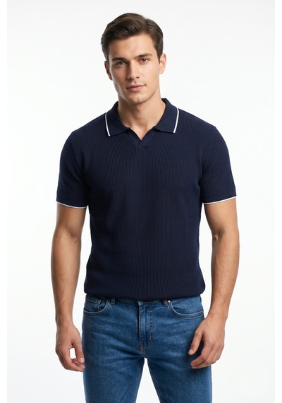 Baglan Erkek Spor Polo Yaka Triko Tişört Bgl-st05374 Lacivert