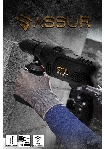 Assur ASR208 500W 13MM Elektrikli Matkap Siyah