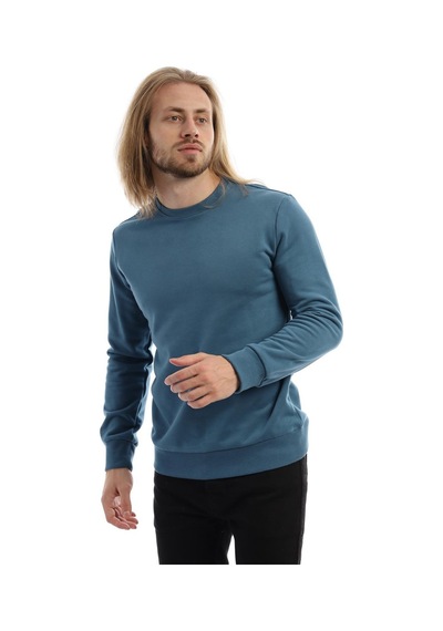 Polostate Erkek Bisiklet Yaka 3 İplik Sweat Mavi