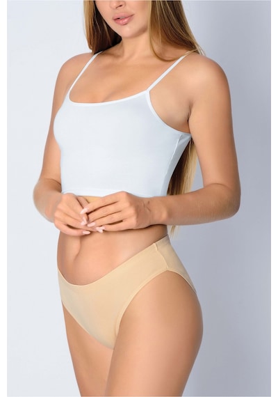 Auw Kadın Geçme Lastikli Pamuk Basic Slip Külot 2'li - Comfily Bej