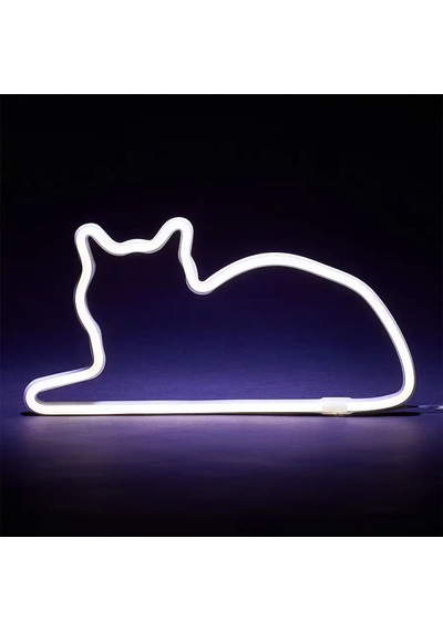Mustard Sitting Cat Led Işık M11049b Çok  Renkli