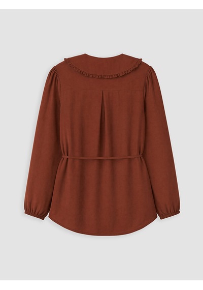 Lcw Everyday Bordo Bebe Yaka Bağlamalı Kadın Gömlek Tunik