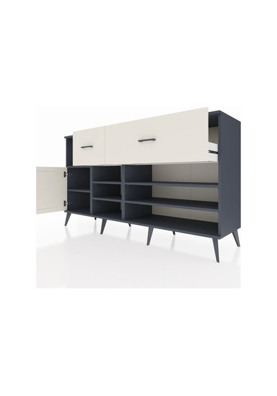 Kronos Konsol 6 Raflı 2 Çekmeceli Tek Kapaklı 176x59x99 Antrasit-aytaşı Aytası - Antrasıt Kronos Konsol 6 Raflı 2 Çekmeceli Tek Kapaklı 176x59x99 Antrasit-aytaşı Aytası - Antrasıt