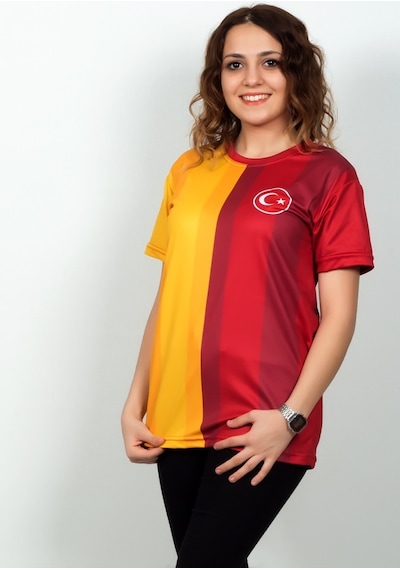 Çiftlere Özel Futbol Forması Sarı & Kırmızı 19 Kırmızı