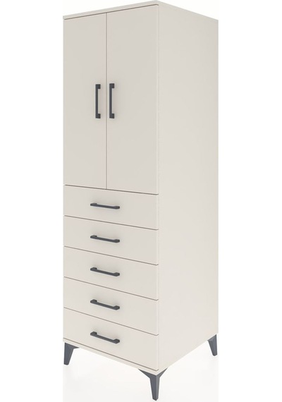 Kronos Dolap Tek Raflı 5 Çekmeceli Tek Askılı 60x59x182 Aytaş... Aytaşı