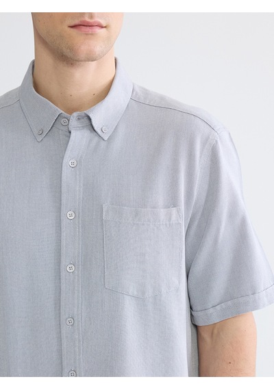 Lcwaıkıkı Classic İndigo Regular Fit Armürlü Erkek Gömlek